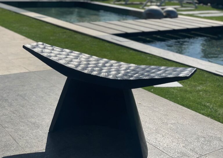 TABOURET TECK NOIR EXTERIEUR 2 - AQUITER