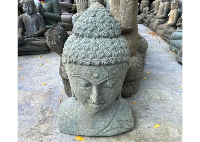 Tête Buddha en pierre 60cm - Aquiter
