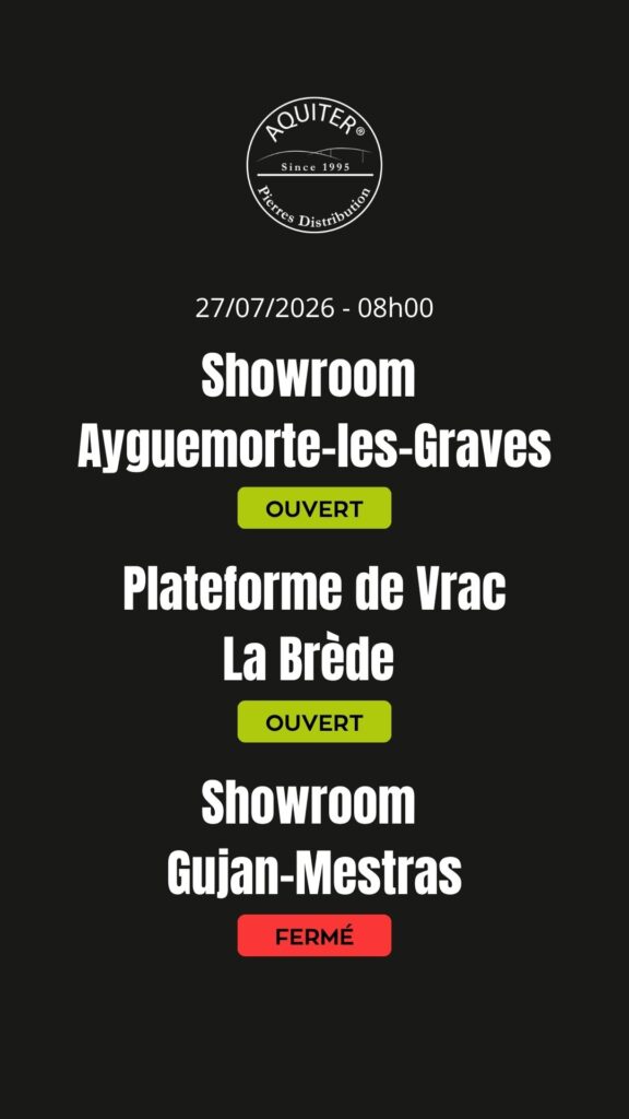 Showroom Ayguemorte-les-Graves Dalles grès beige avec Aquiter Pierres Distribution